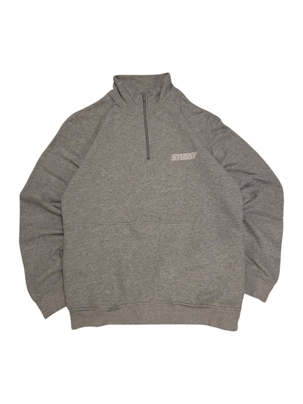 Y2k Stussy International Gray Half-Zip Pullover Sweatshirt